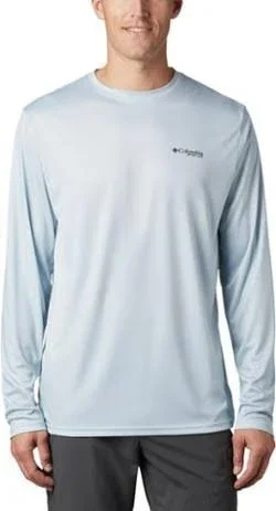 Columbia Men's Terminal Tackle PFG Fish Flag Long Sleeve - Cool Grey/TX Fish, Small
