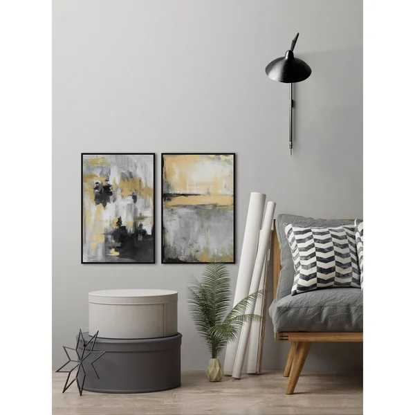 Golden Fog Diptych, Size: 36 inch x 48 inch