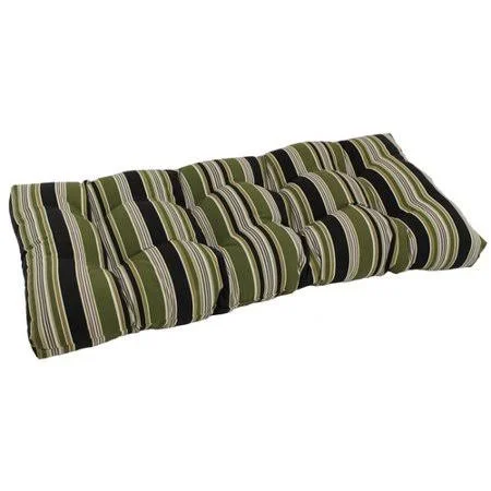 Blazing Needles Outdoor Loveseat Bench CUSHION; Rolling Mead-Veranda Cosmo