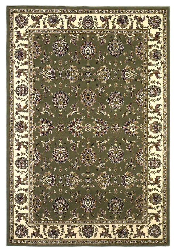 Kas Cambridge 7314 Green/Ivory Kashan Area Rug - 7&7x22 x 10&10x22