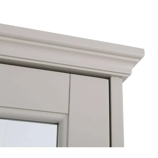 Home Decorators Collection Ashburn 23 in. W x 28 in. H x 8 in. D Framed Wood Surface-Mount Bathroom Medicine Cabinet in Grey