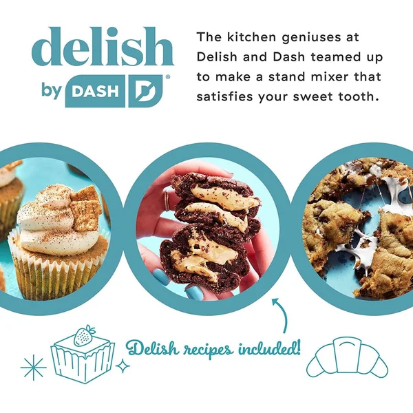 Delish by Dash 3.5-Quart Compact Stand Mixer - Black