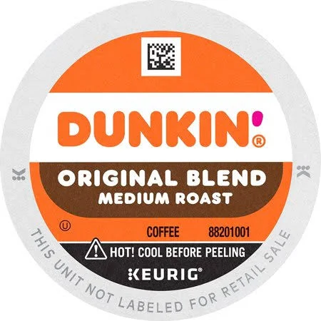 Dunkin Donuts Original Blend Medium Roast Coffee - 60 K Cups for Keurig Coffee Makers