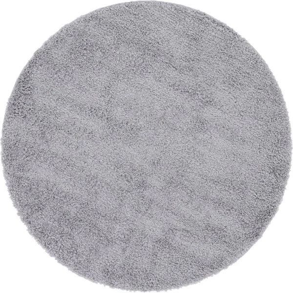 Unique Loom Davos Shag Sterling Gray 6 ft. x 6 ft. Round Area Rug