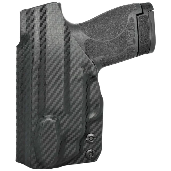 Smith & Wesson Mu0026P Shield M2.0 9MM/40SW w/Integrated Crimson Trace Laser Tuckable IWB Kydex Holster Black - Right Hand (