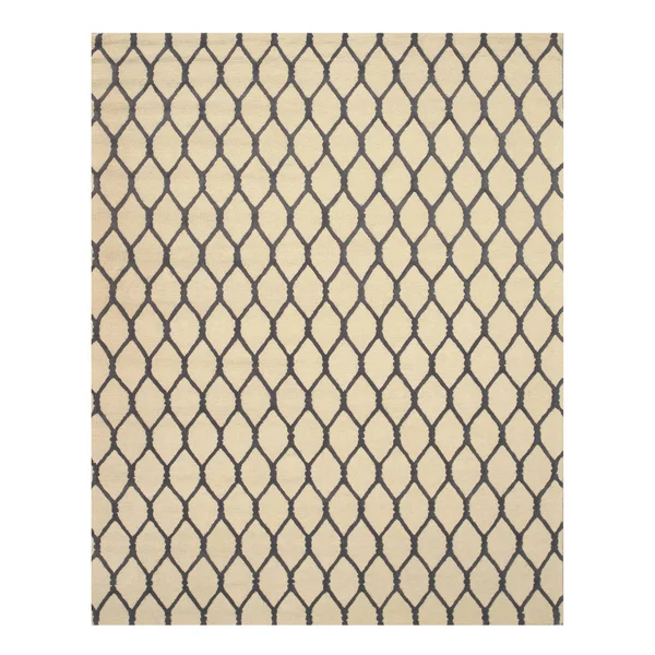EORC Vc1001bg Ivory Hand Tufted Wool Chain-Link Rug, 5& x 8&
