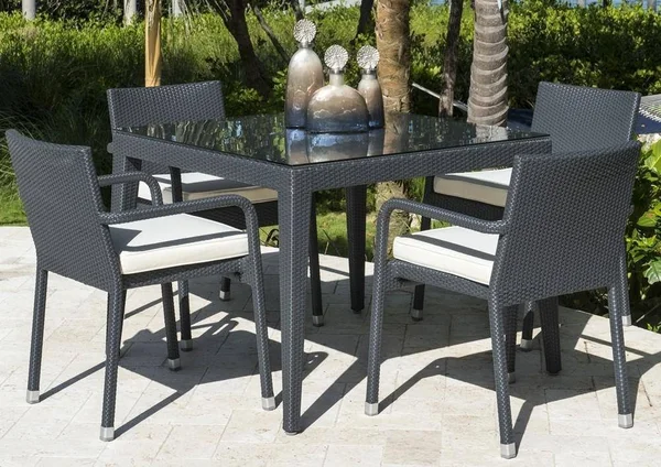 Panama Jack Onyx Square Table w/Glass