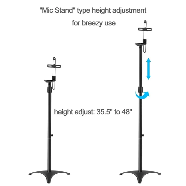 Mounting Dream MD5401 Height Adjustable Speaker Stands Mounts, Two in One Floor