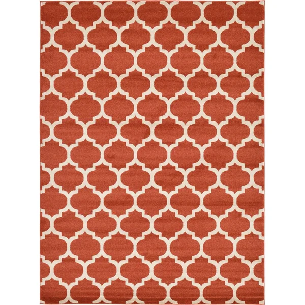 Unique Loom Philadelphia Trellis Rug - Terracotta (8& 0 x 11& 0)