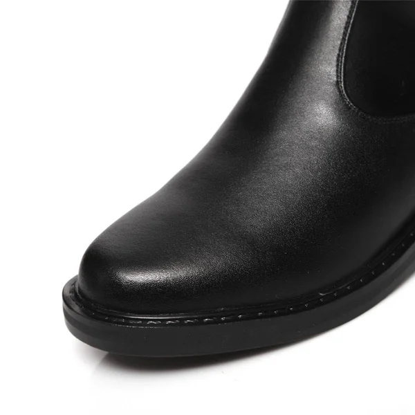 Comfortable Flats Classic Black Knee High Boot Riding