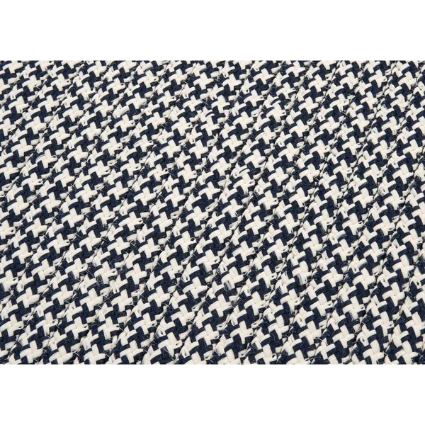 Colonial Mills Outdoor Houndstooth Tweed Area Rug, Navy: 2-ft x 4-ft
