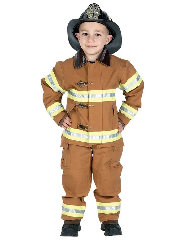 Aeromax Toys Fire Fighter Cotton Suit, Brown, L