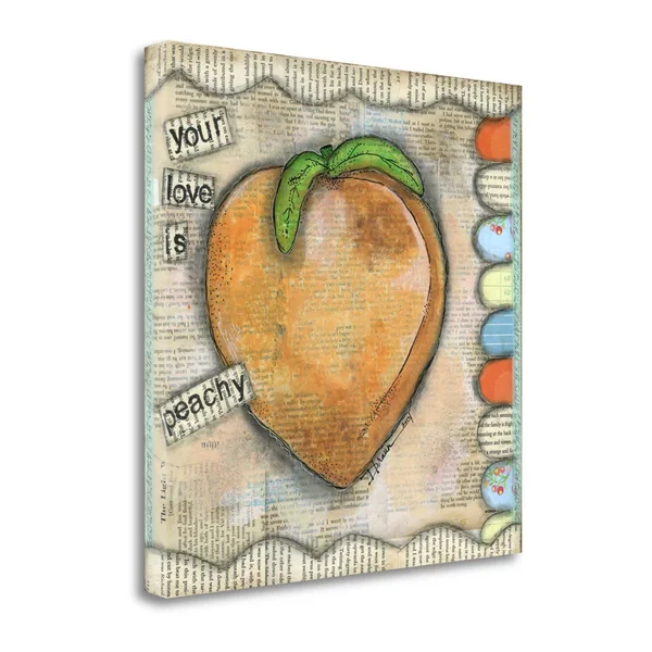 Tangletown Fine Art Your Love Is Peachy by Denise Braun - Giclee Print on Wrap Canvas, 30x30x22