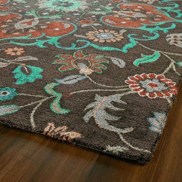 Kaleen Zocalo ZOC04-40 Chocolate Rug - 5 ft x 7 ft