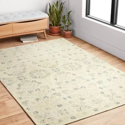 McClelland Floral Hand-Hooked Wool Ivory Area Rug One Allium Way Rug Size: Rectangle 2&6x22 x 9&9x22