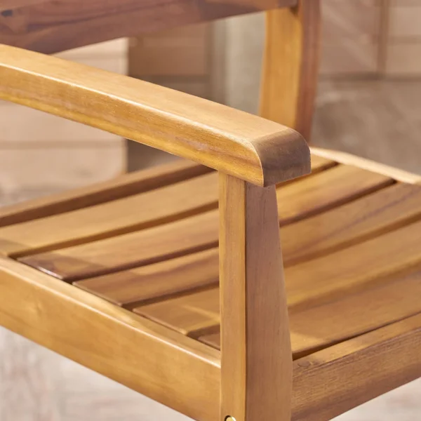 Noble House Outdoor Acacia Wood Barstool in Gray Finish - Set of 2