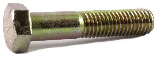 1-14 x 4 Grade 8 Hex Cap Screw Yellow Zinc Plated Domestic USA (35)