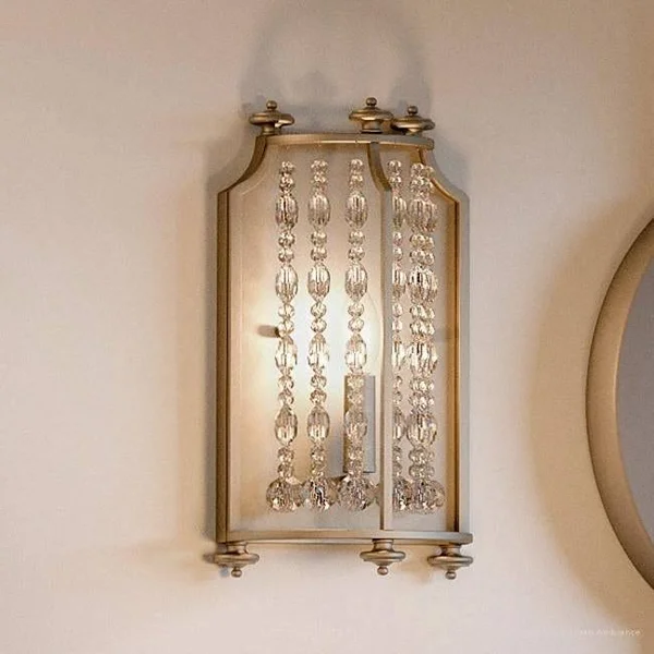 Urban Ambiance Luxury Luxe Wall Sconce, Size: 13-5/8 inchh x 8-1/4 inchw, with Transitional Style Elements, Antique Silver Finis