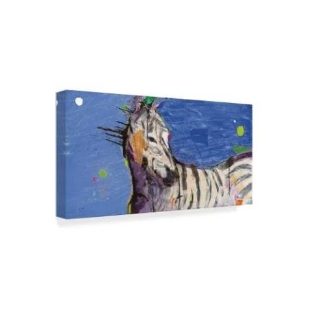 Trademark Fine Art Wap04089-C2447Gg Kellie Day 'Zebra Blue' Canvas Art