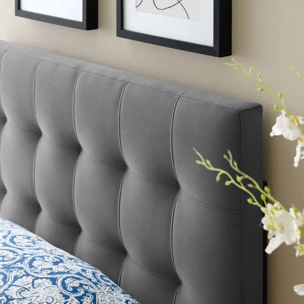 Modway Lily Biscuit Tufted Twin Performance Velvet Headboard - White