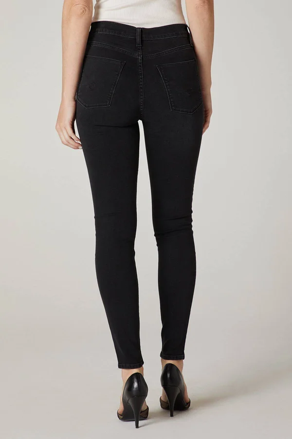 Hudson Jeans Barbara High-Rise Super Skinny Ankle Jean - Black - 25
