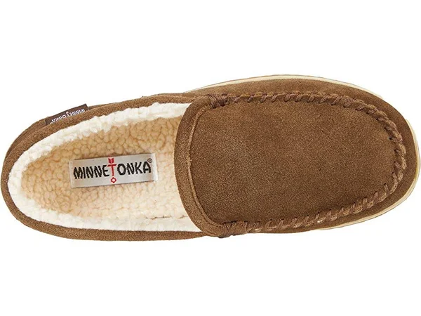 Men's Moccasin Slippers Tilden by Minnetonka 9, Autumn Brown