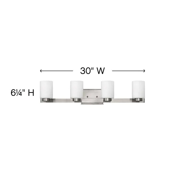 Hinkley Lighting Miley 4 Light Bath - Brushed Nickel/Clear - 5054BN-CL