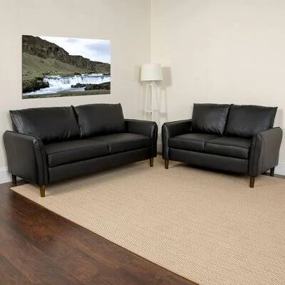 Oneill Upholstered 2 Piece Living Room Set Williston Forge Upholstery Color: Black