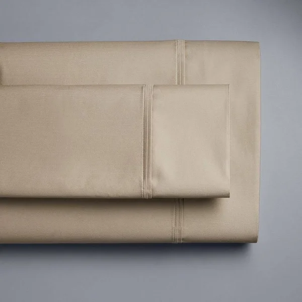 Simply Vera Vera Wang 800 Thread Count Egyptian Cotton Stripe Sheet Set or Pillowcase - Med Beige