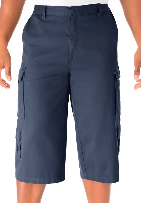 Men's Big & Tall 17x22 Cargo Shorts by KingSize in Navy (Size 38)