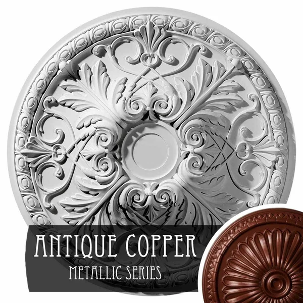 Ekena Millwork CM32TNSLS 32 3/8x22OD x 3 1/2x22P Tristan Ceiling Medallion (Fits Canopies Up to 6 1/4x22), Hand-Painted Silver