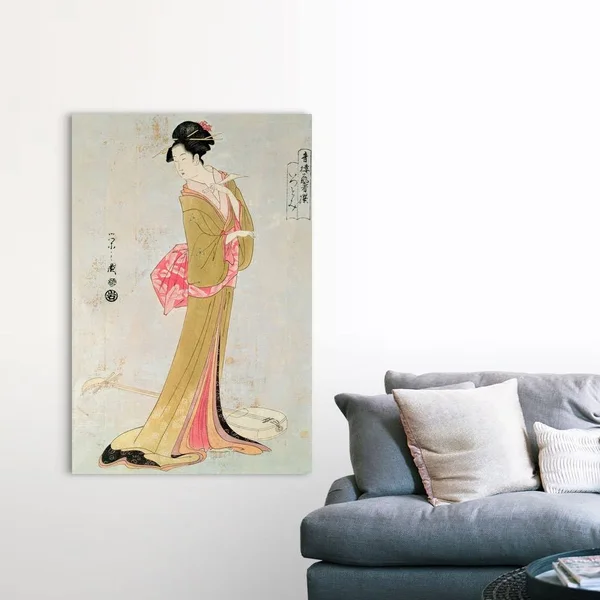Portrait of A Japanese Woman by Yeishi, Canvas Wall Art, 40x60, Great Big Canvas
