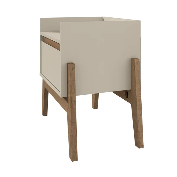 Manhattan Comfort Essence 1-Drawer Off White Nightstand