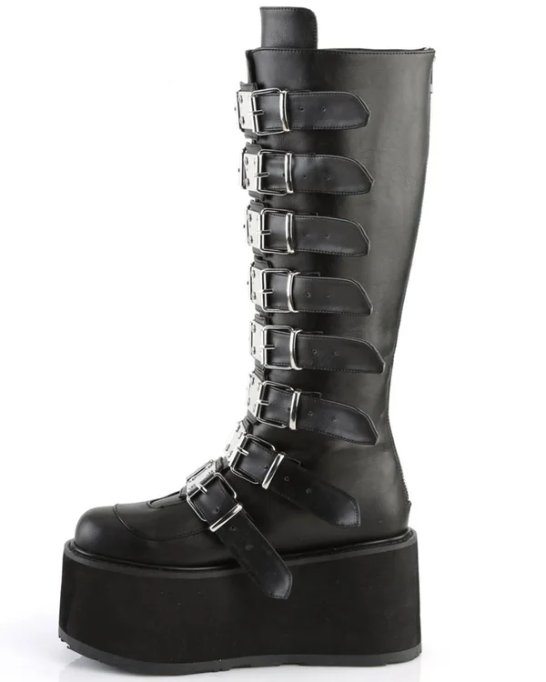 Demonia - Damned-318 9 - Black Vegan Leather