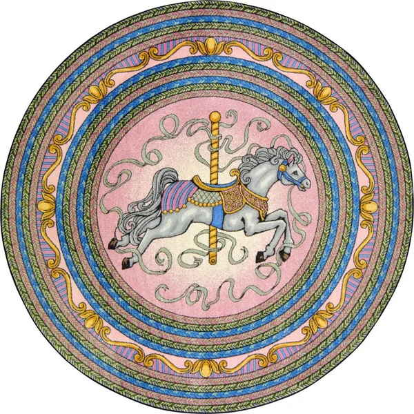 Joy Carpets 1473 Carousel Rug - Pink - 3&10x22 x 5&4x22 Oval