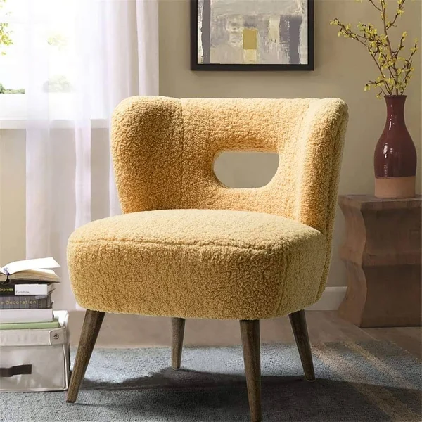 14karat Home Mini Vegan Wingback Chair - Mustard, Size: Medium, Yellow