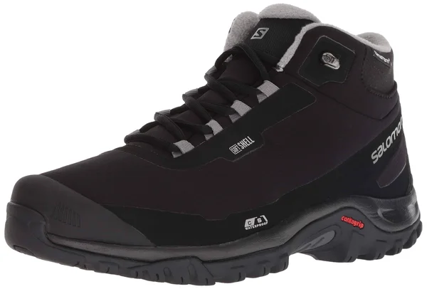 Salomon Men's Shelter CS WP Boots Black - Black, Frost Gray 9.5