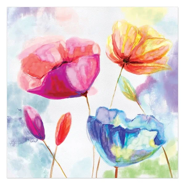 Pied Piper Creative Whimsical Flowers 30x22 x 30x22 Canvas Wall Art Multi