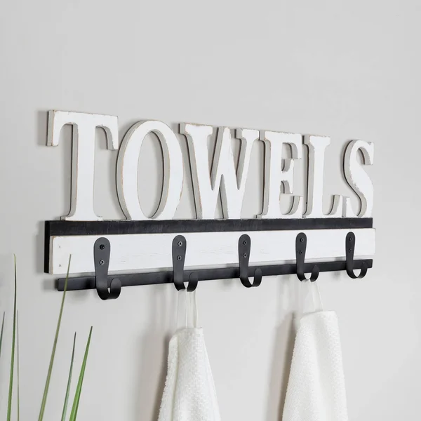 Stratton Home Decor Towels Wall Hooks, White