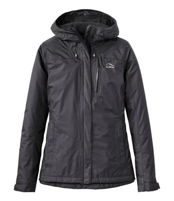 Women's Trail Model Waterproof Rain Jacket, Fleece-Lined Black Extra Small, L.L.Bean