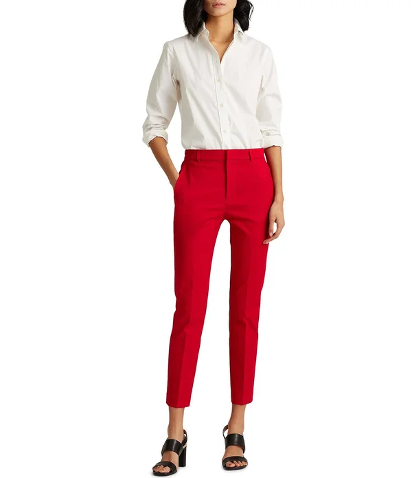 Lauren Ralph Lauren Stretch Cotton Blend Pants Polo Black, 28, 12