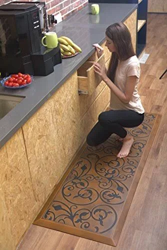 Amcomfy Kitchen Anti Fatigue Mat Comfort Floor Mats 24 by 70 inch - Antique Series