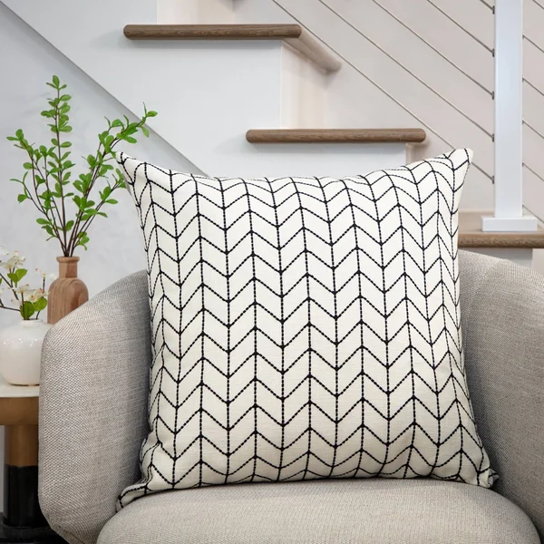 Arden Selections Arrow Herringbone 24 in. x 24 in. Indoor Throw Pillow