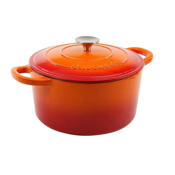 Crock Pot Artisan Enameled Cast Iron 5-Quart Round Dutch Oven - Sunset Orange
