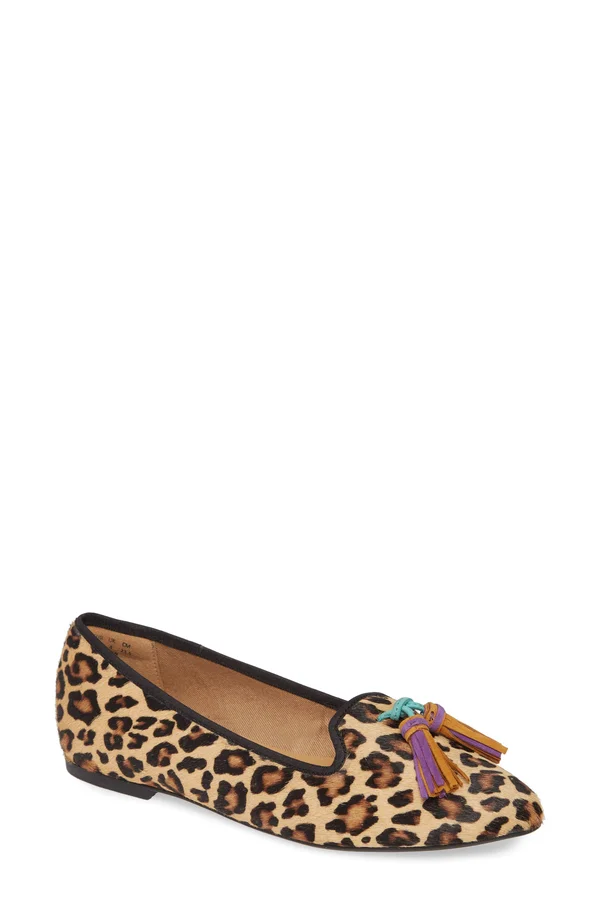 Hush Puppies Sadie Tassel Slip-On 8.5 Women's Leopard
