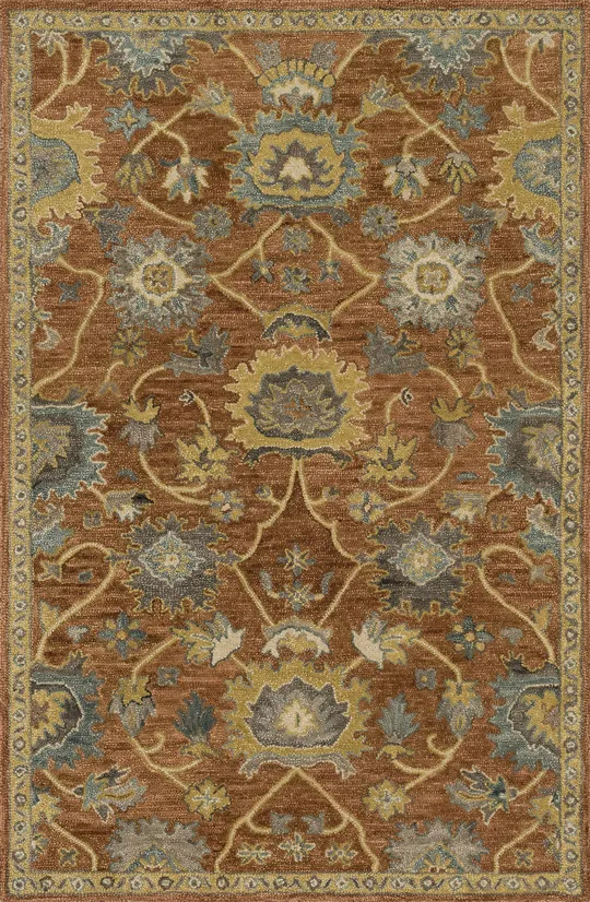 Loloi Underwood UN-01 2&6x22 x 7&6x22 Rust - Gold Rug