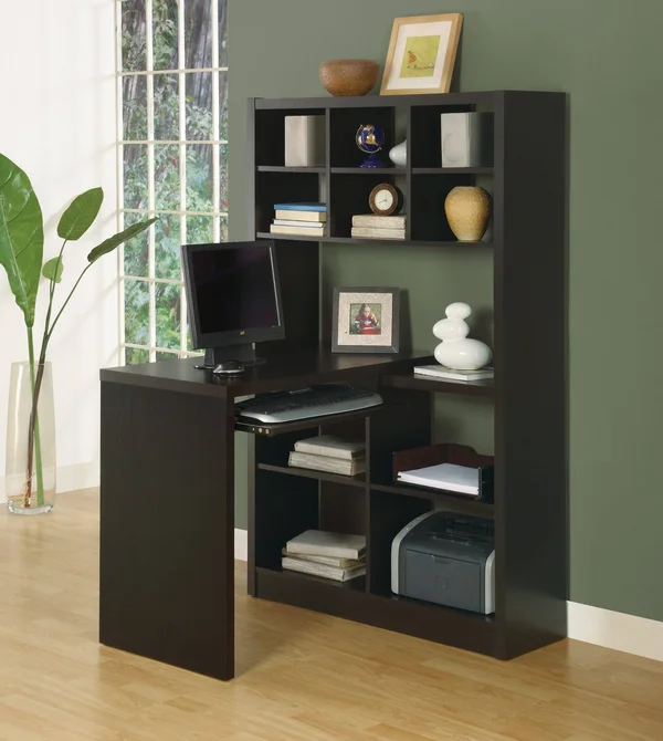 Monarch Specialties Dark Taupe Left - Right Facing Corner Desk