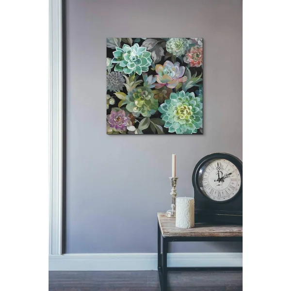 Epic Graffiti Floral Succulents V2 Crop by Danhui Nai, Giclee Canvas Wall Art - 26x22 x 26x22