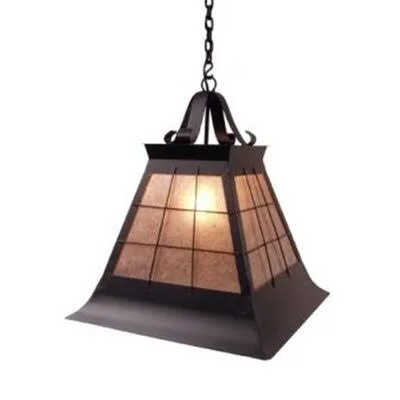 Top Ridge 1-Light Outdoor Pendant Steel Partners Finish: Rust - Shade Type: Bungalow Green, Size: Large