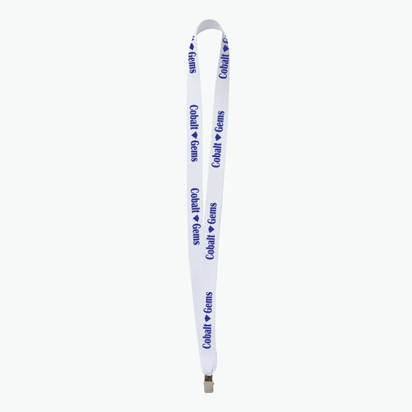 50 3/4x22 Polyester Lanyard w/Non-Swivel Bulldog Clip - Plan Ahead & Save - White